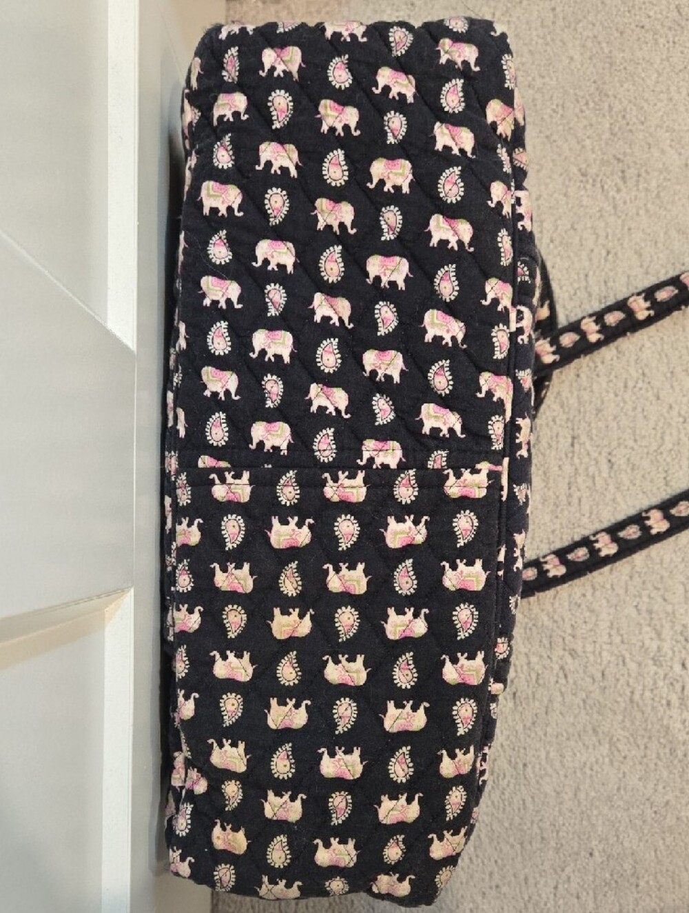 Vera Bradley Quilted Tote Bag - Rare Vintage Pink Elephant Pattern - Picture 6 of 7